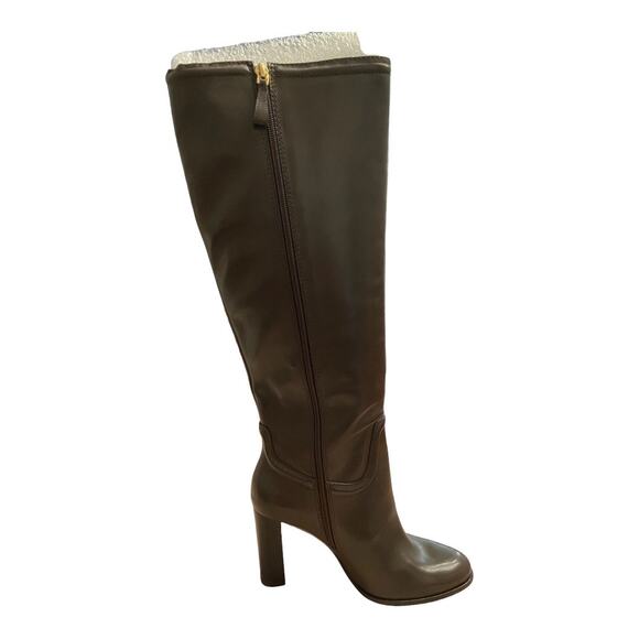Alexandre Birman Lauren Ttk 90 Leather Heeled Boots Knee High Dark Brown Size 40 - Picture 2 of 14
